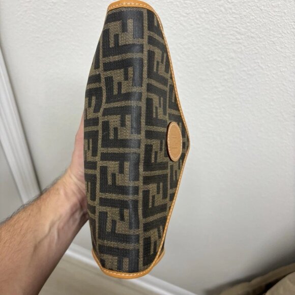 FENDI ZUCCA**COATED CANVAS** MONOGRAM CLUTCH/BAG - Picture 10 of 15